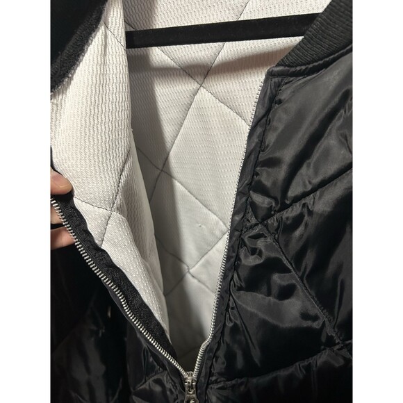 Vintage Delf USA Y2K Black Quilted Bomber Jacket Men’s Size 2xl Full Zip - Picture 3 of 9